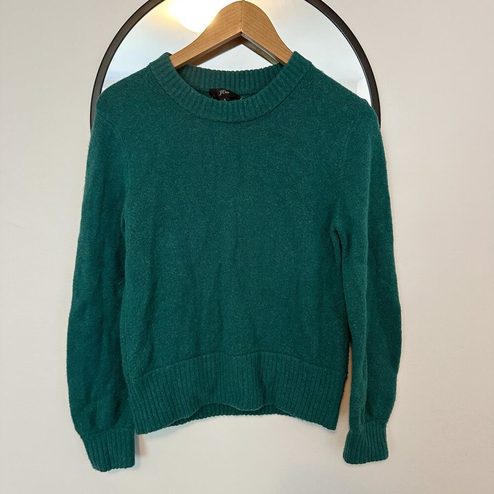 J.Crew Teal Green Alpaca Merino Wool Blend Crewneck Pullover Sweater Womens S